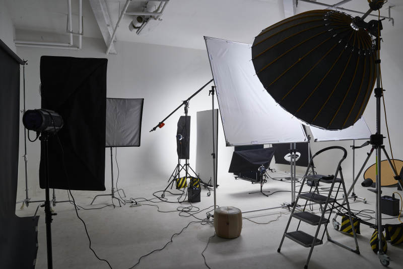 拍摄中的摄影棚