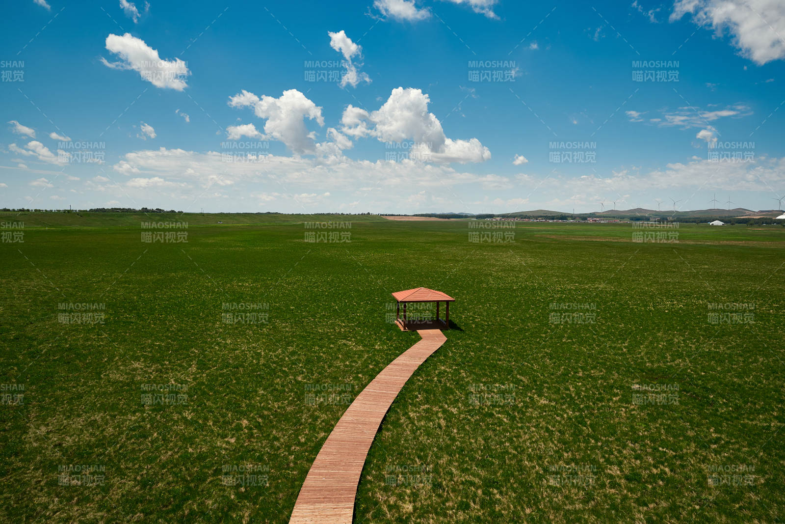 中国河北省张家口沽源县天鹅湖景区湿地花海