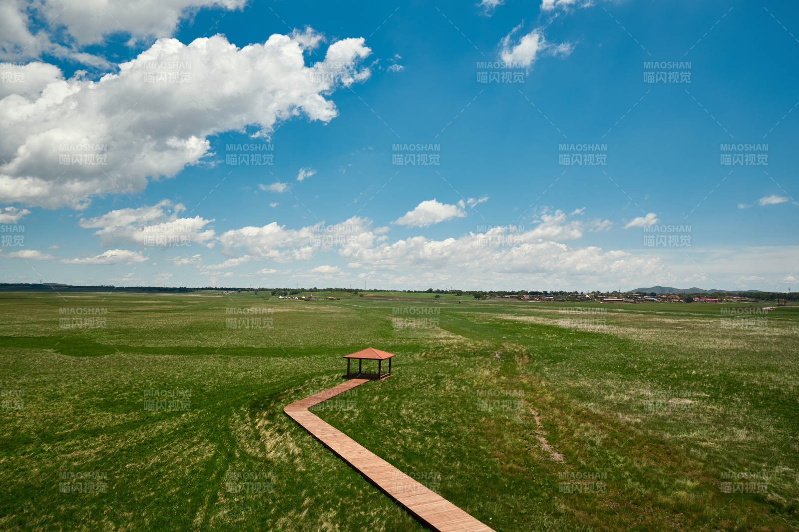 中国河北省张家口沽源县天鹅湖景区湿地花海