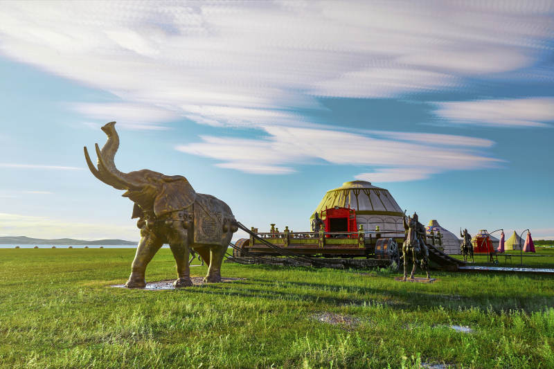 中国河北省张家口地区沽源县天鹅湖景区夏天