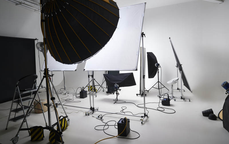 拍摄中的摄影棚