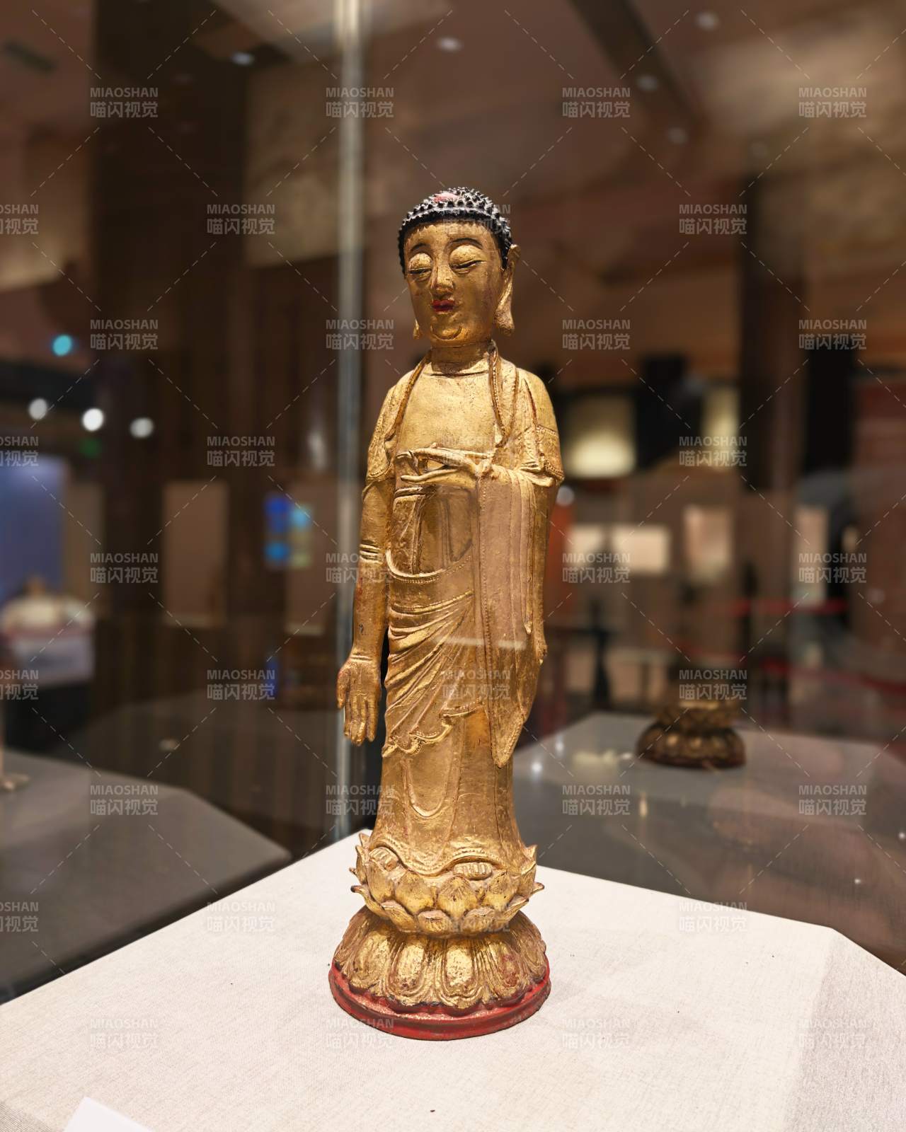 金佛立像展柜中