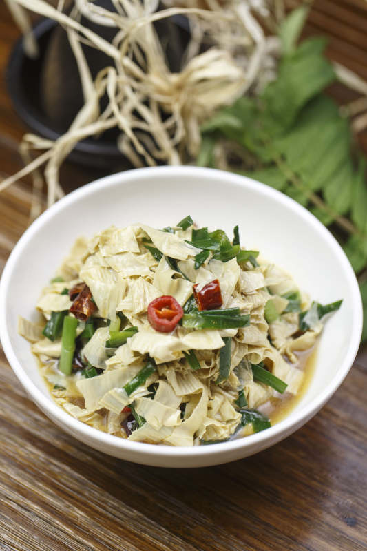 韭菜香炒油豆皮