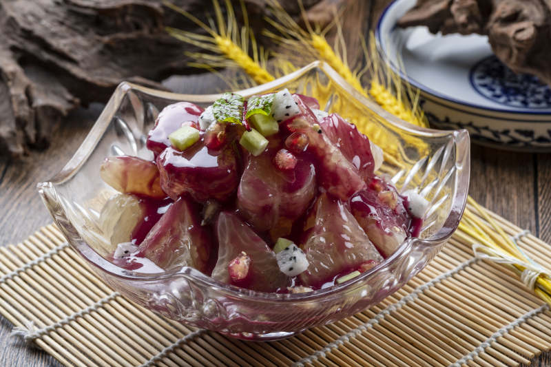 蜂蜜藍莓醬西柚肉