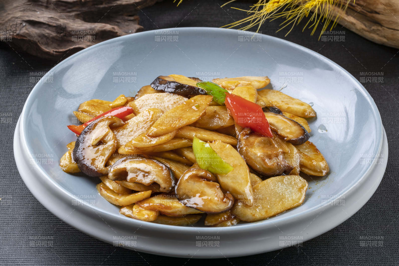 小炒香菇杏鮑菇片