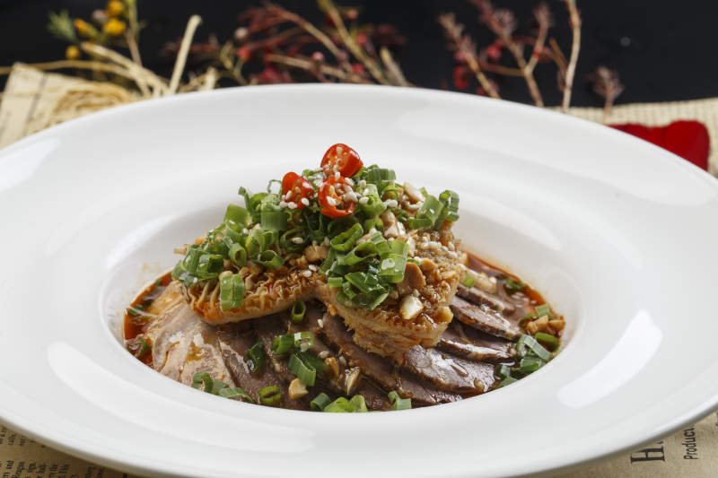 香辣卤味牛肉金钱肚-摄影图