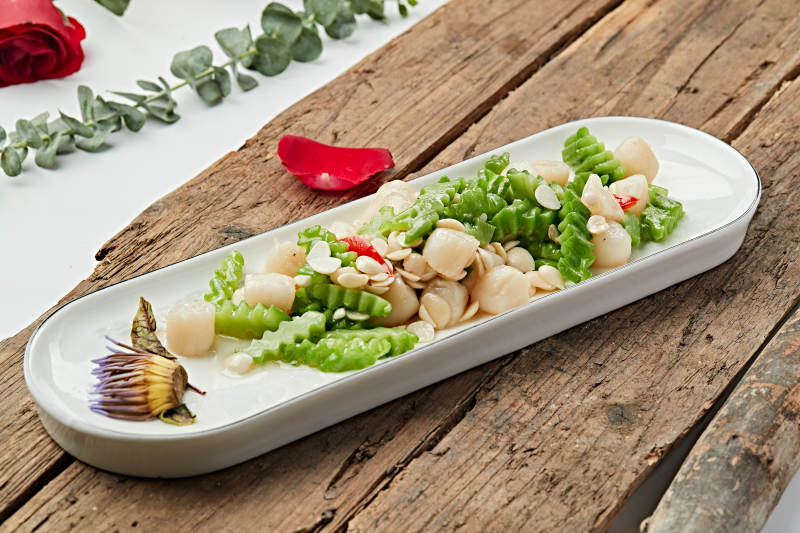 苦瓜杏仁炒貝丁