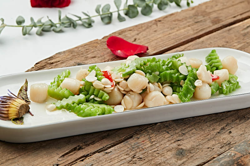 苦瓜杏仁炒貝丁