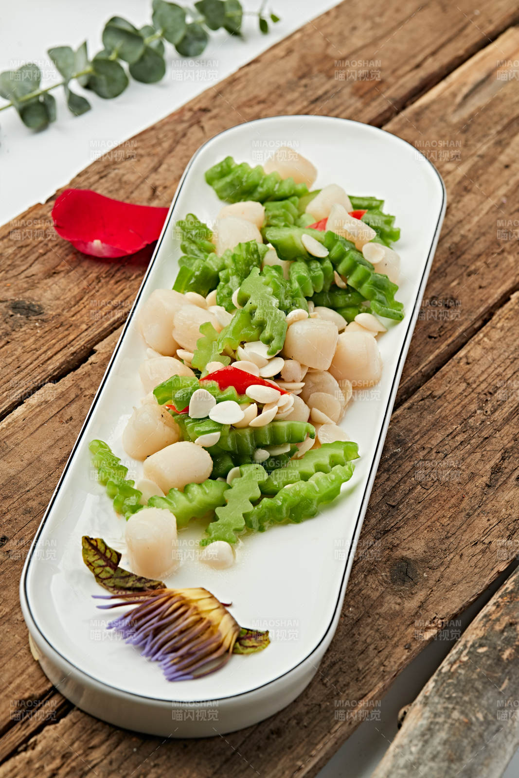 苦瓜杏仁炒貝丁