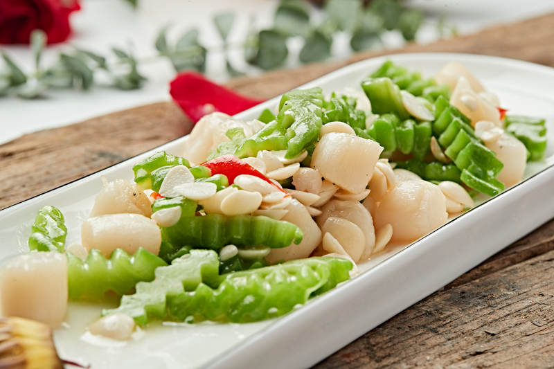 苦瓜杏仁炒貝丁