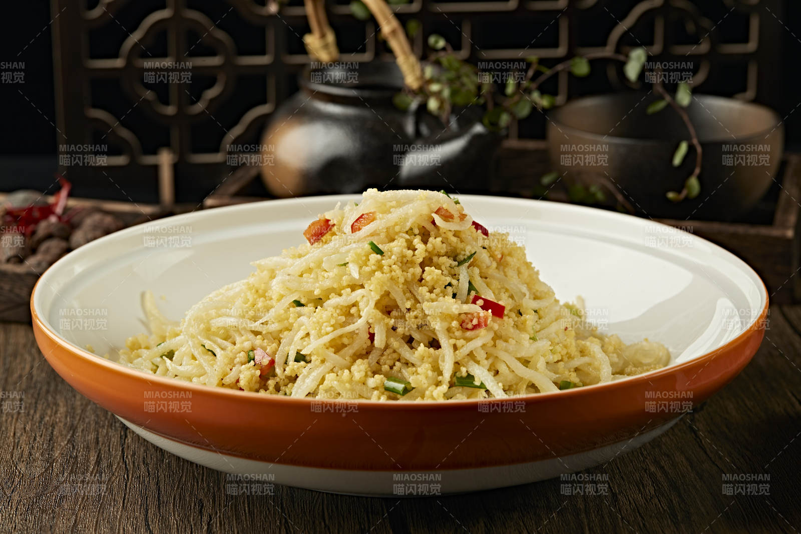 黍米金米拌洋芋丝小米饭土豆丝