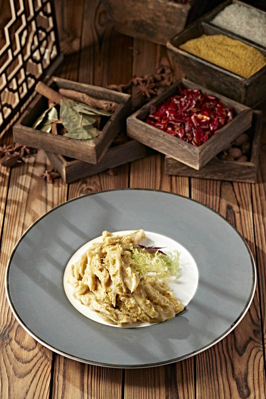 黄芥末百花蒸鸭掌