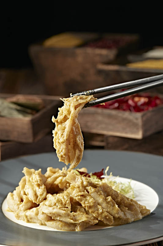 黄芥末百花蒸鸭掌