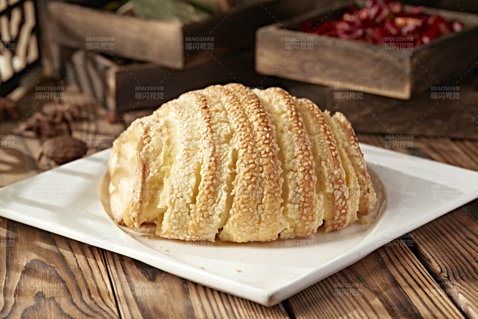 香烤花开富贵芝麻大花卷