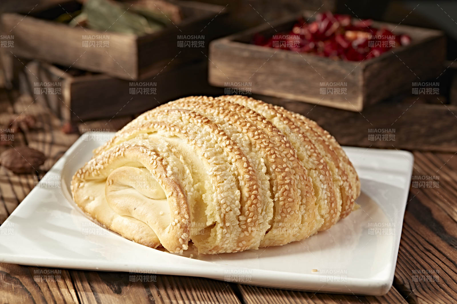 香烤花开富贵芝麻大花卷