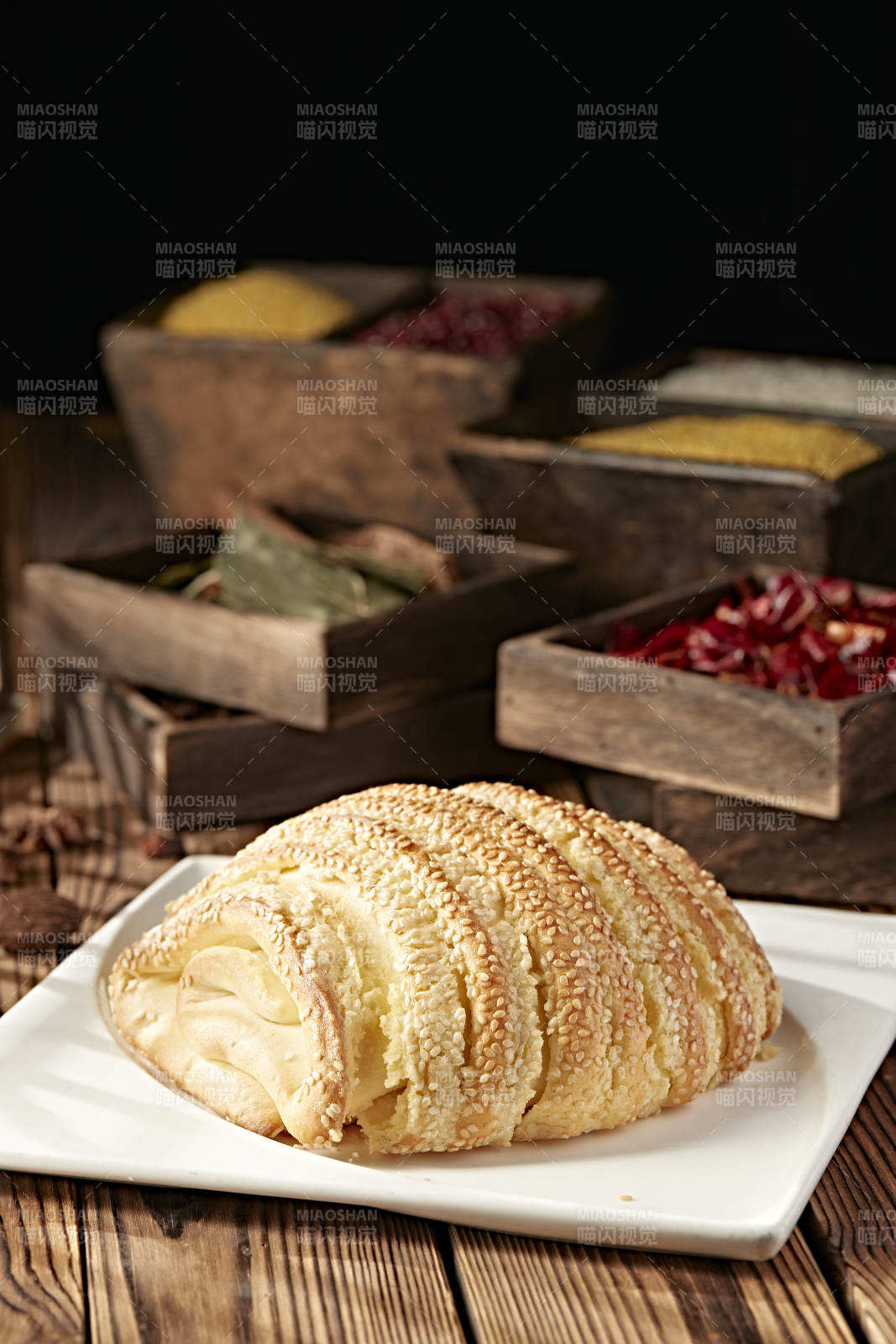 香烤花开富贵芝麻大花卷