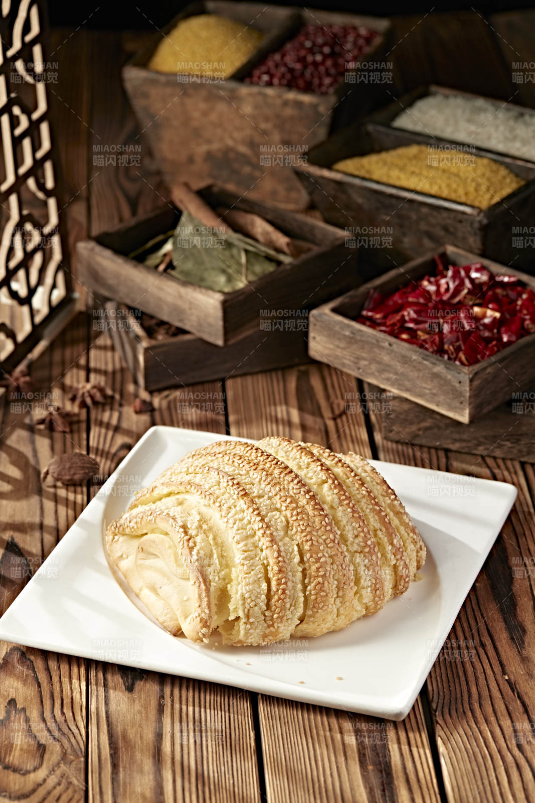 香烤花开富贵芝麻大花卷