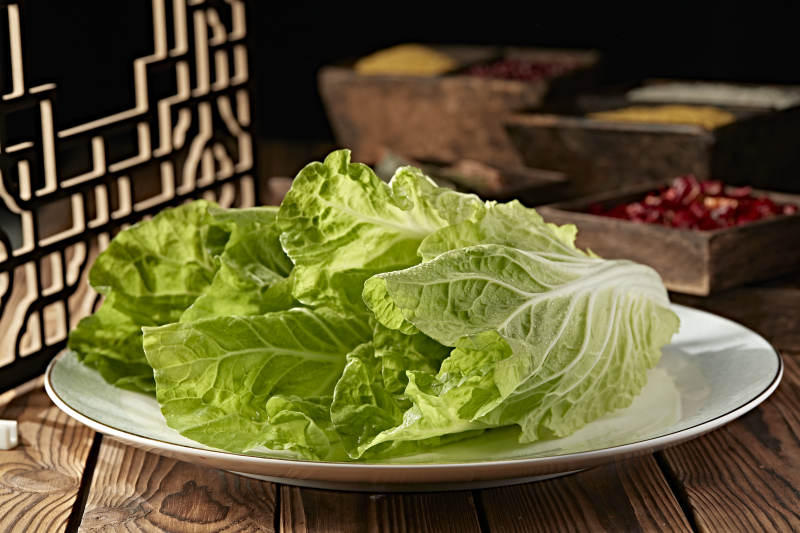 新鮮的兩顆翠綠鮮嫩小白菜