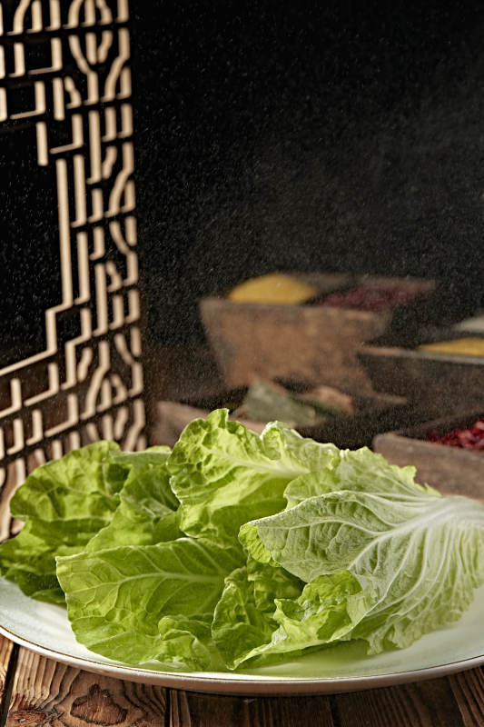 新鮮的兩顆翠綠鮮嫩小白菜