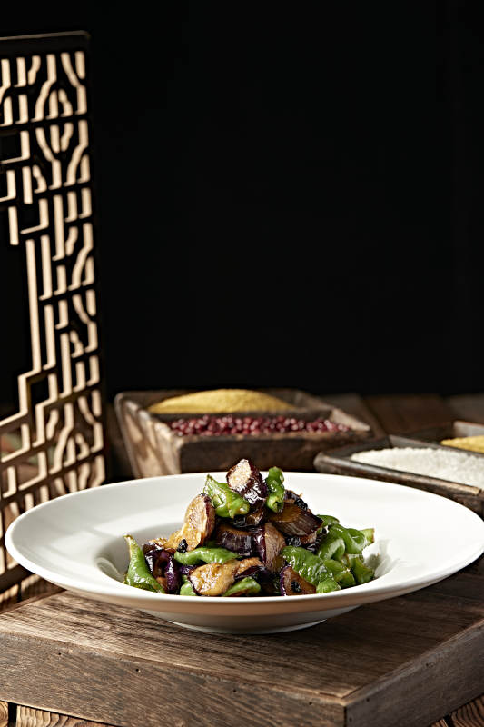 豆豉青辣椒烧茄子