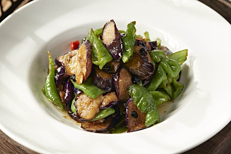 豆豉青辣椒烧茄子