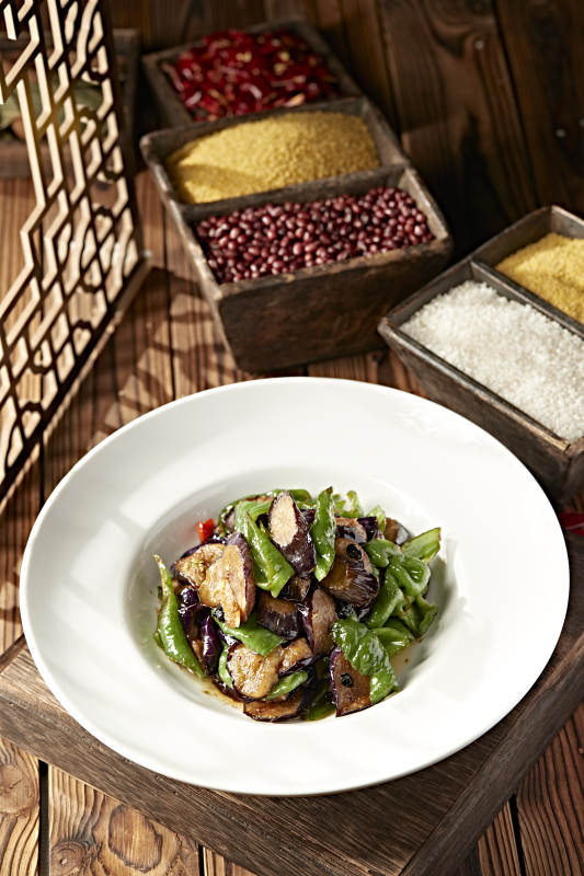 豆豉青辣椒烧茄子