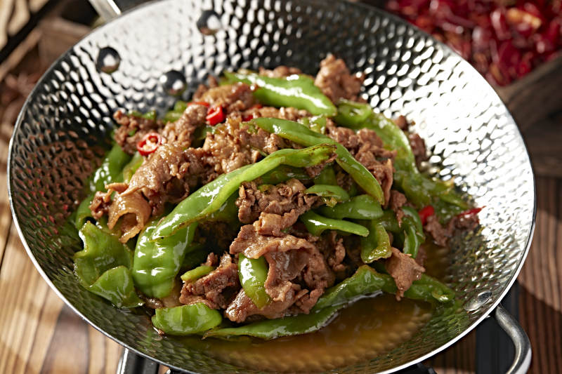 精美小炒螺絲椒爆炒豬五花肉