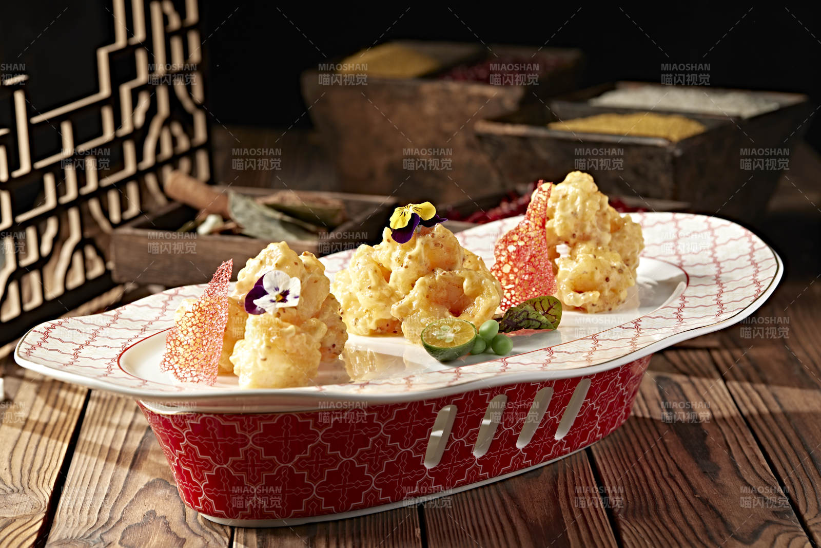 芝士酱芥末蜂蜜大虾球