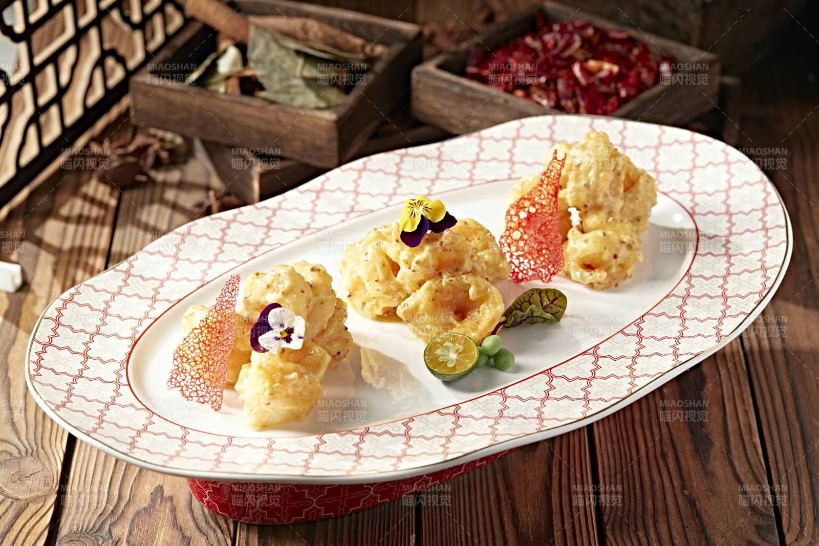 芝士酱芥末蜂蜜大虾球