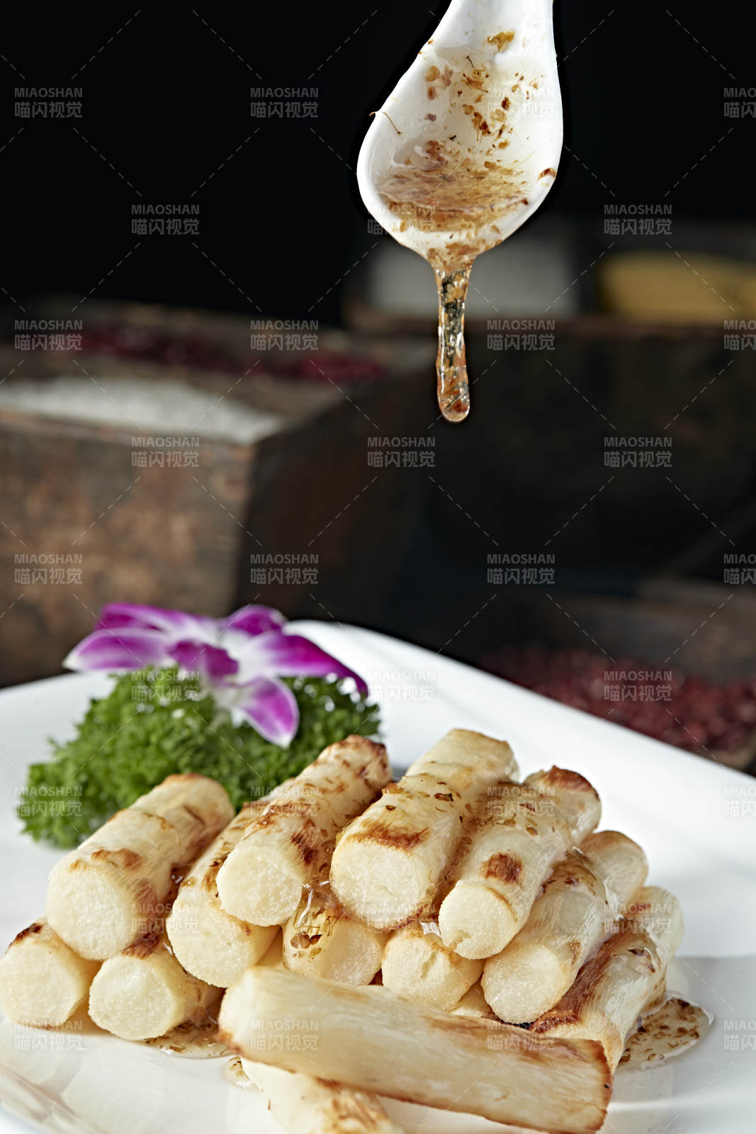 香烤马牙长山药配桂花蜜