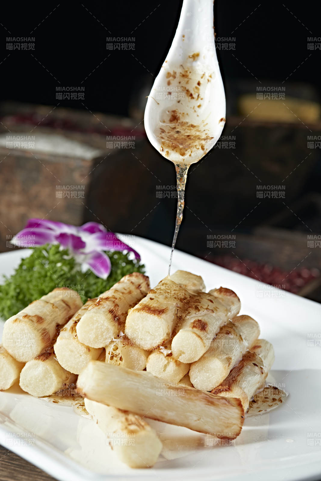 香烤马牙长山药配桂花蜜