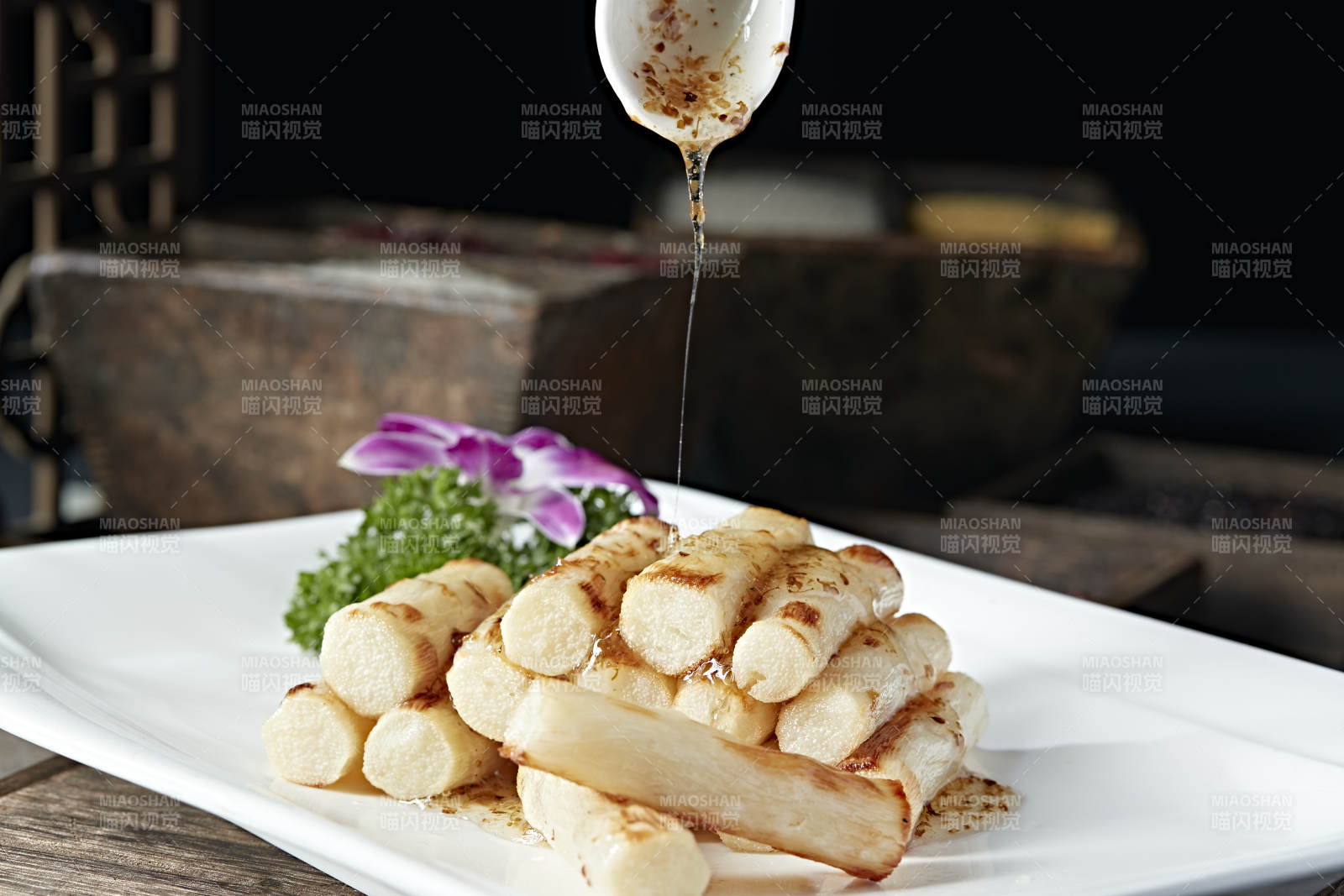 香烤马牙长山药配桂花蜜