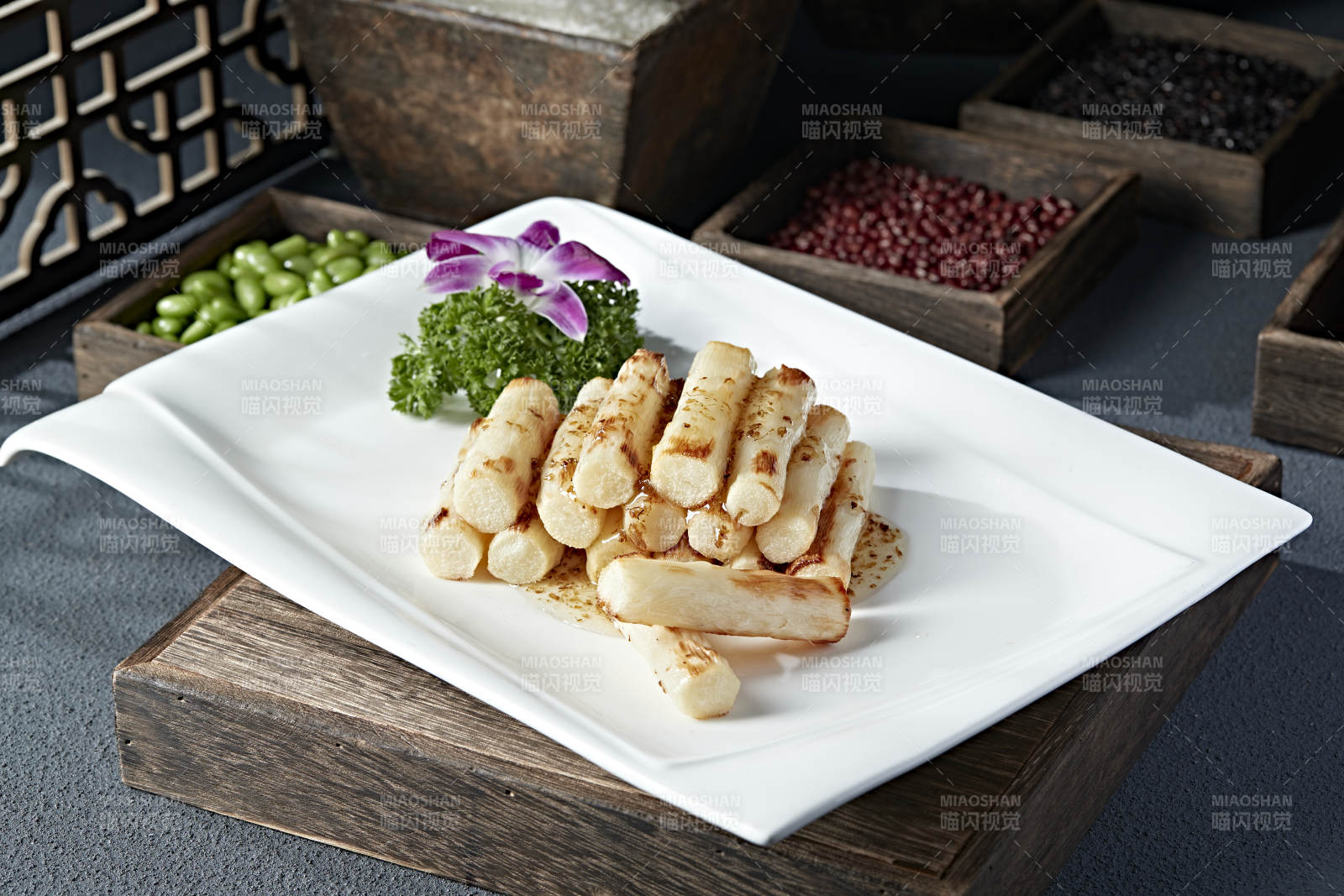 香烤马牙长山药配桂花蜜