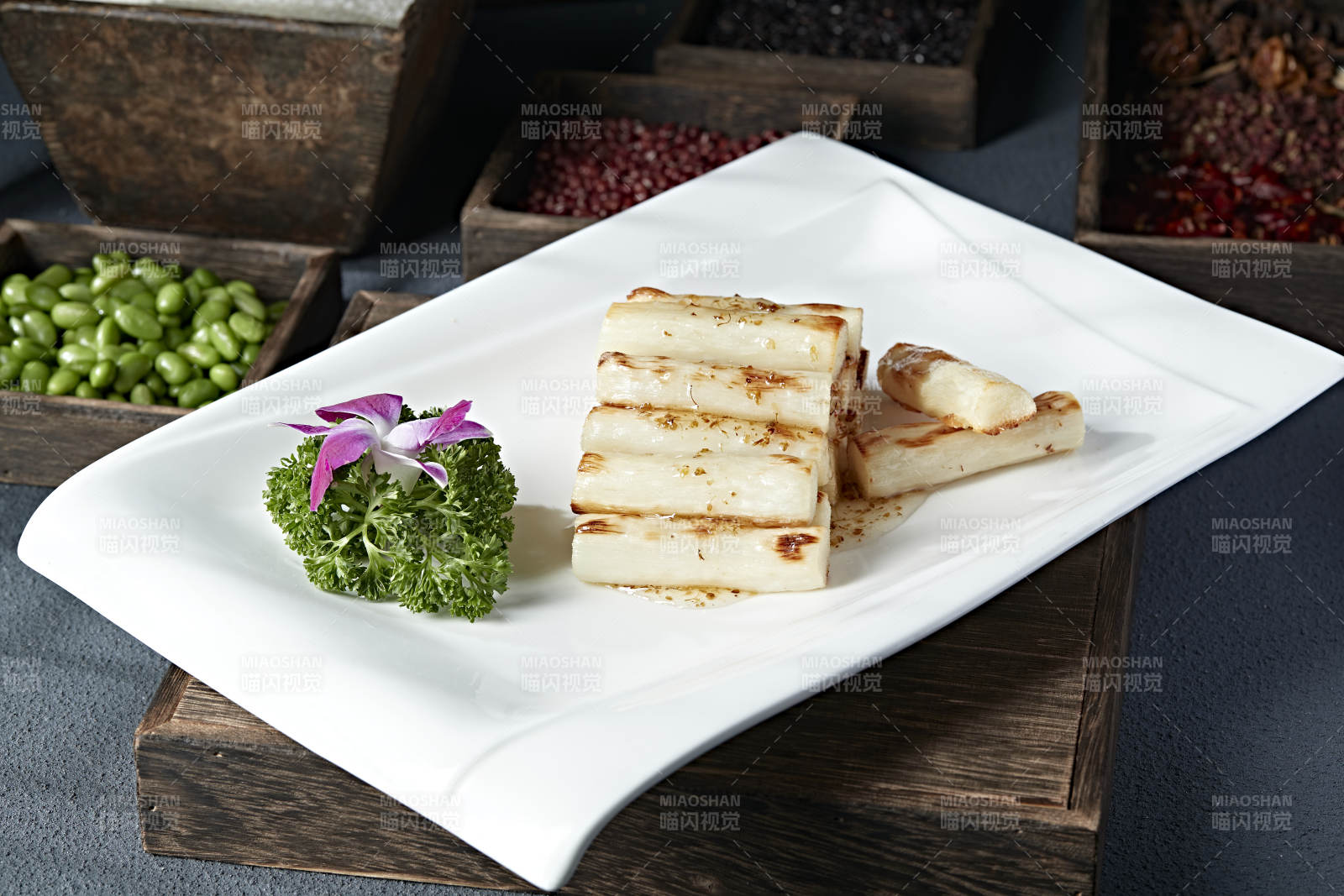 香烤马牙长山药配桂花蜜