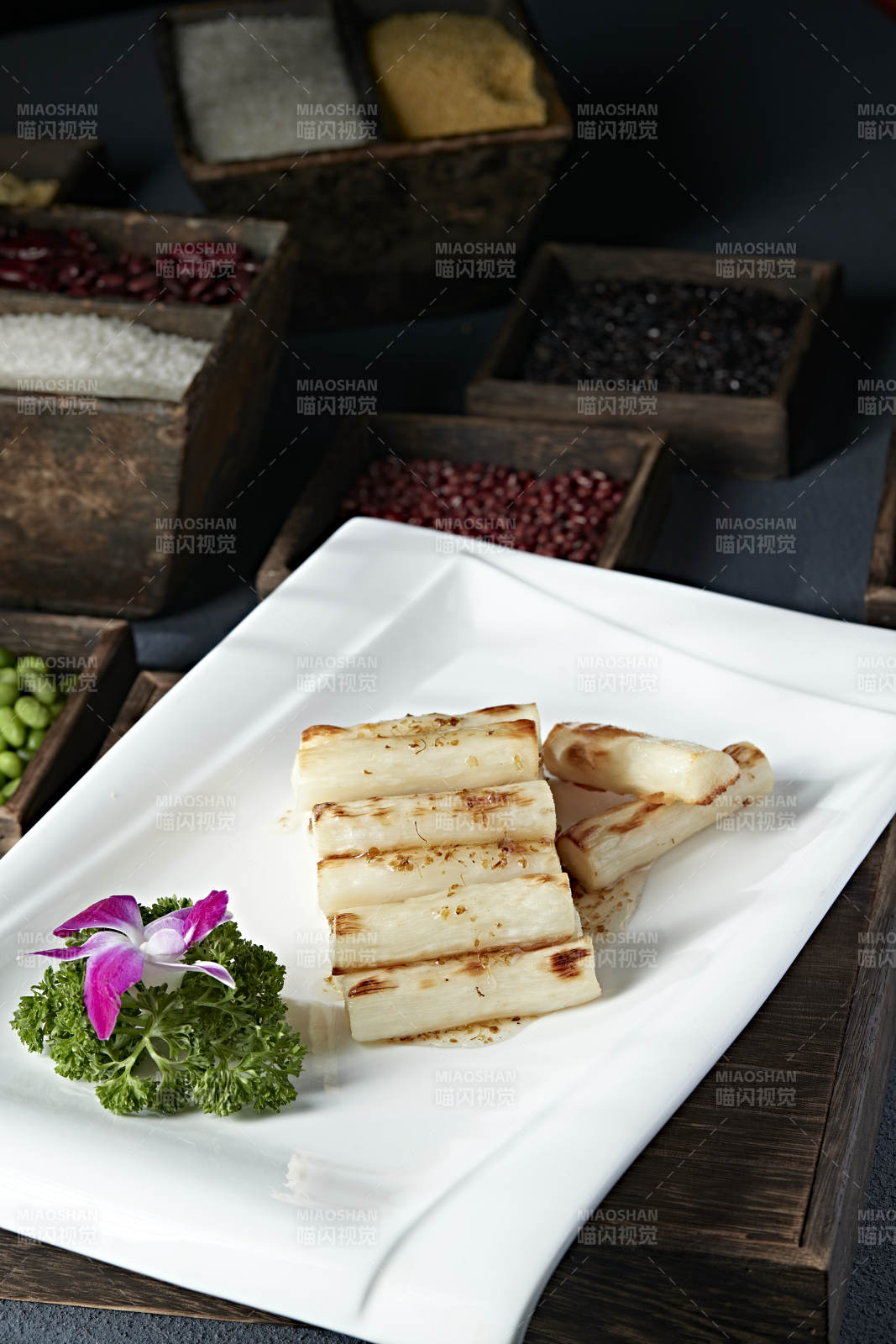 香烤马牙长山药配桂花蜜