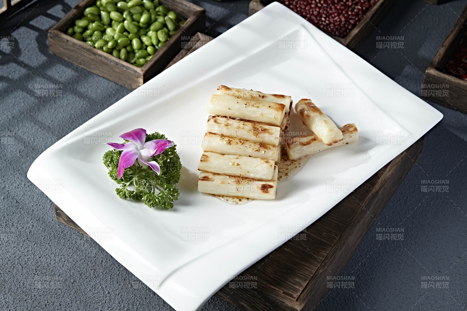 香烤马牙长山药配桂花蜜