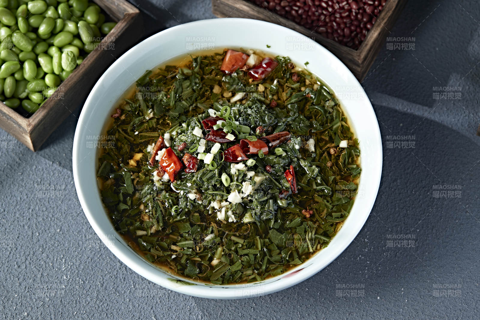 莜面蘸水野韭菜蒜末辣椒油