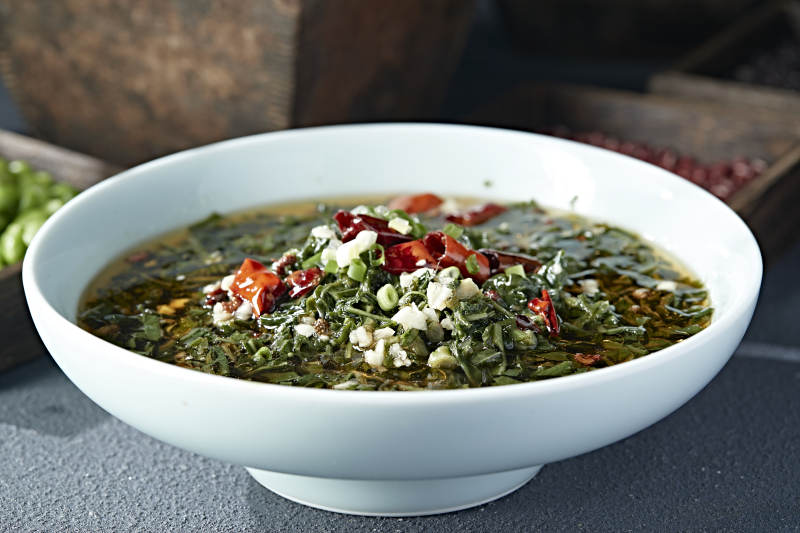 莜面蘸水野韭菜蒜末辣椒油