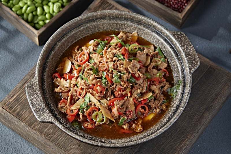 石锅湘味双椒小炒渣渣牛肉