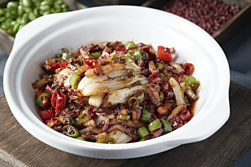 石锅香辣肉丝酱烧酱爆娃娃菜