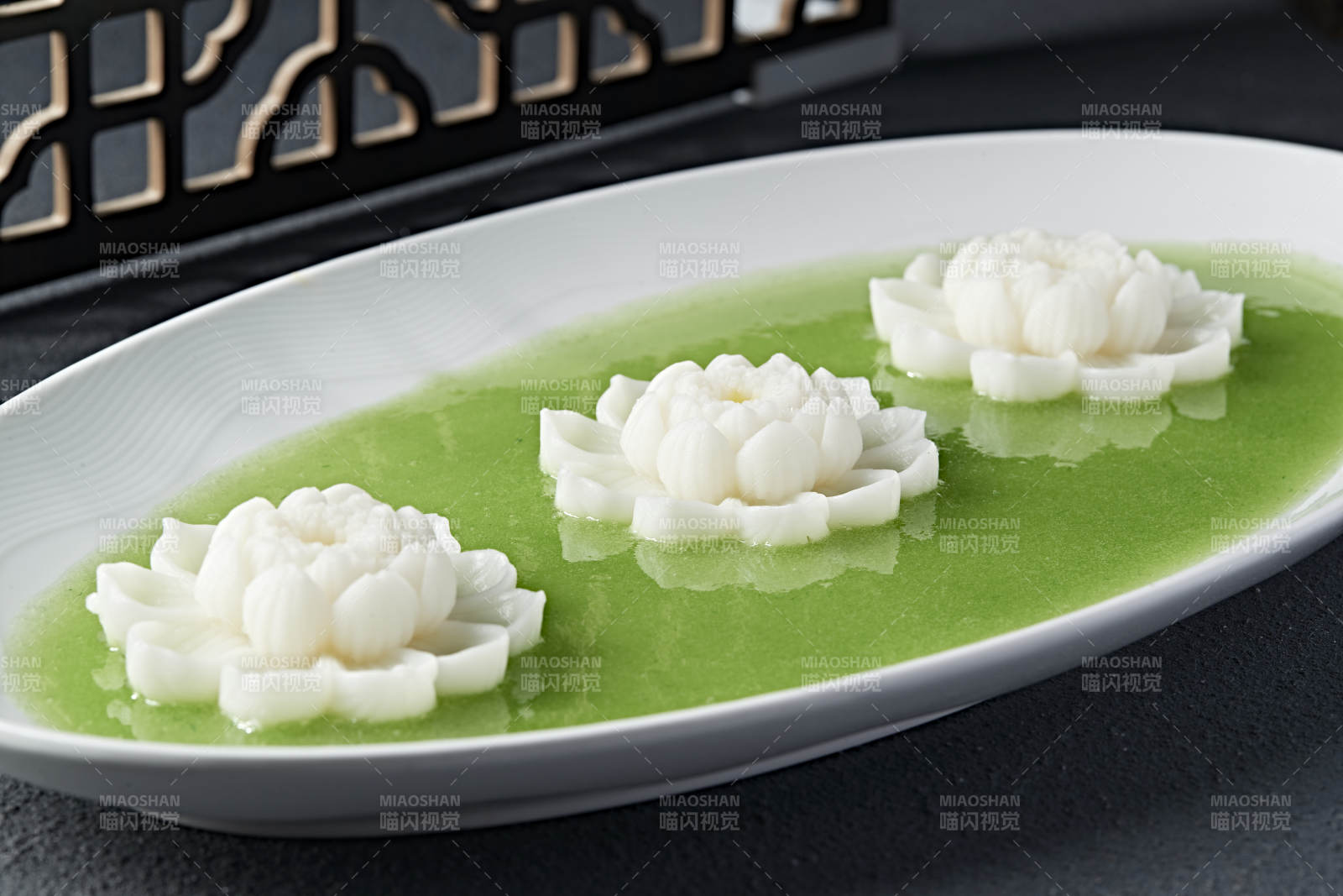 蜂蜜青蘋果汁撈蓮花山藥泥