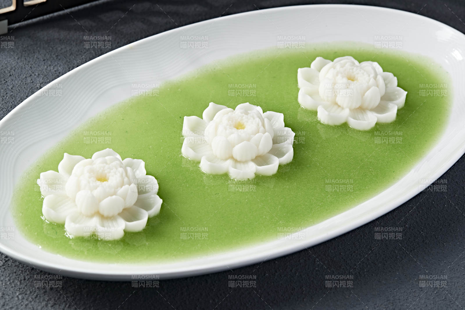 蜂蜜青苹果汁捞莲花山药泥