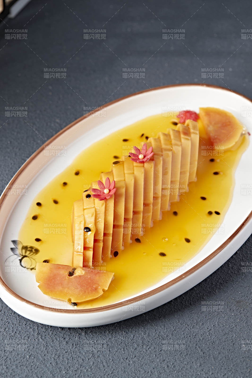 蜂蜜百香果汁腌木瓜片