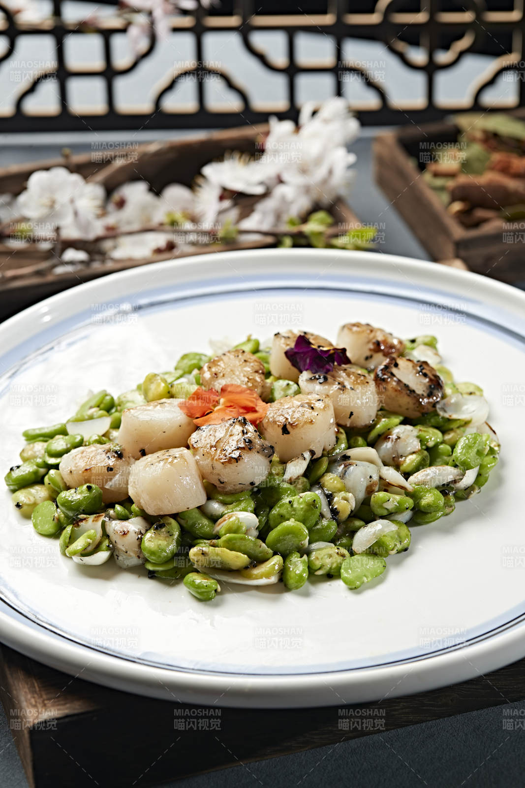 蚕豆百合炒贝丁 瑶柱 带子图片