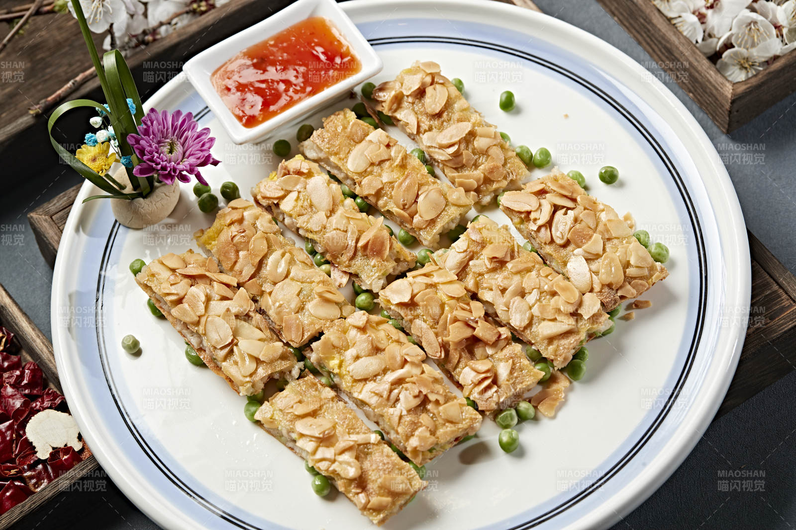 香煎虾泥杏仁饼