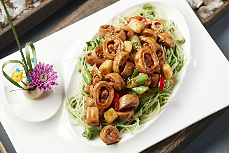 米椒蒜子溜肥肠