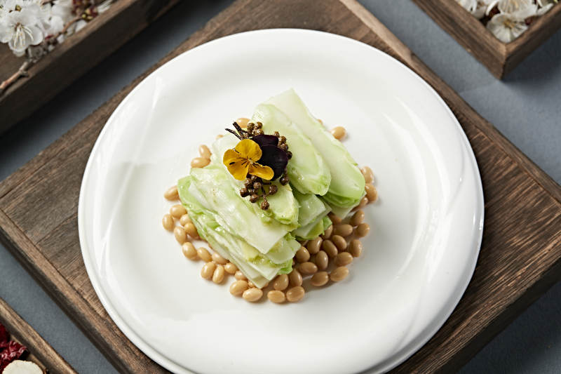 椒麻盐水巧拌黄豆儿菜 芥菜