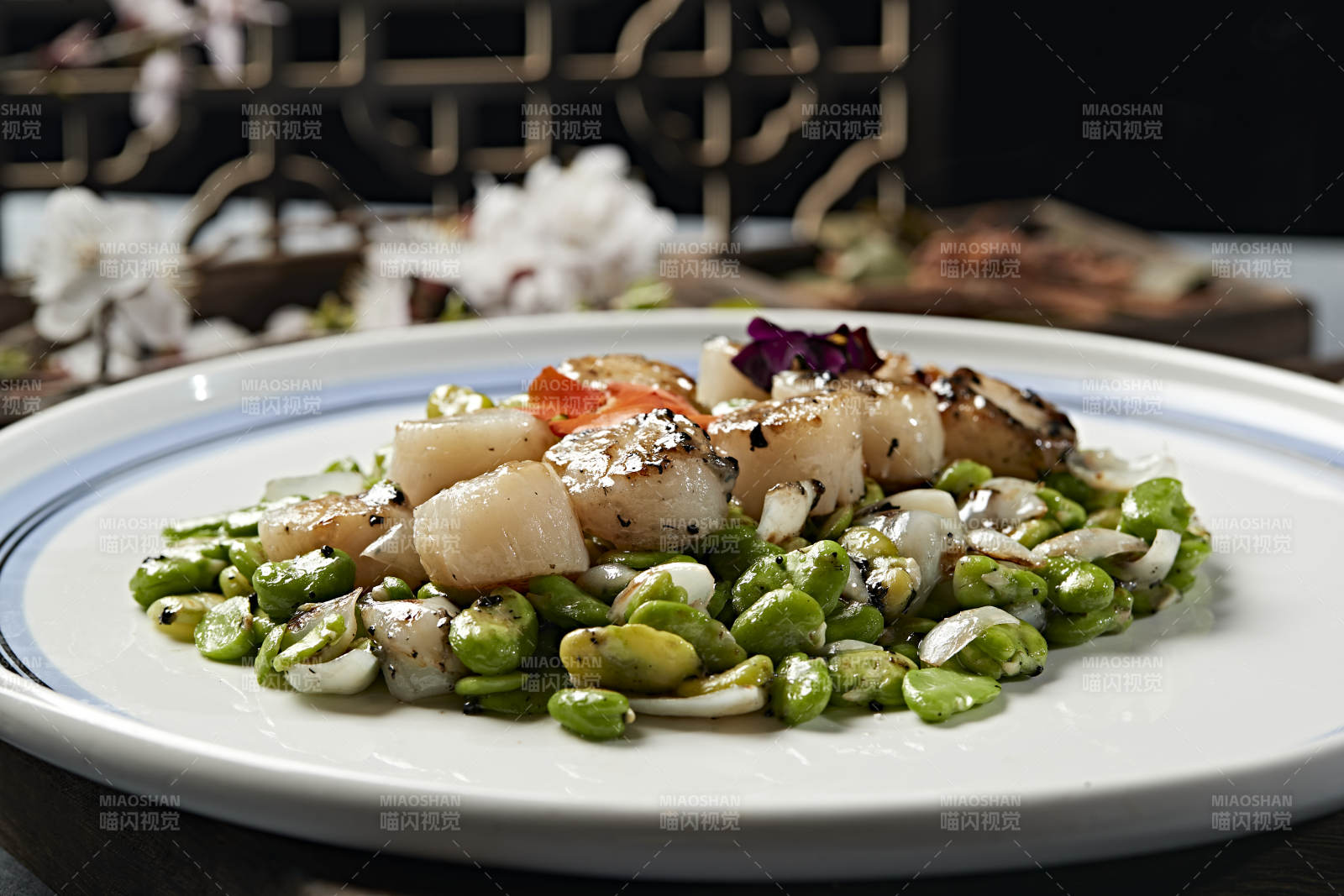 蚕豆百合炒贝丁 瑶柱 带子图片