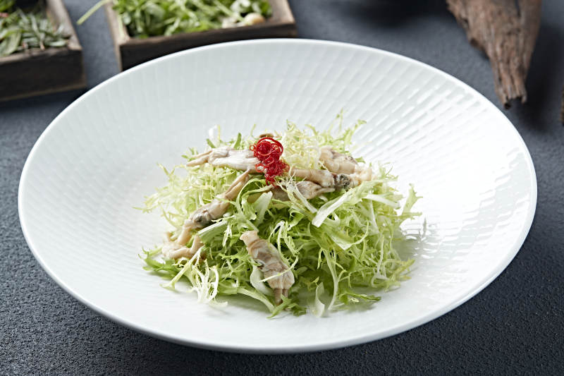 苦菊凉拌海蛏子肉