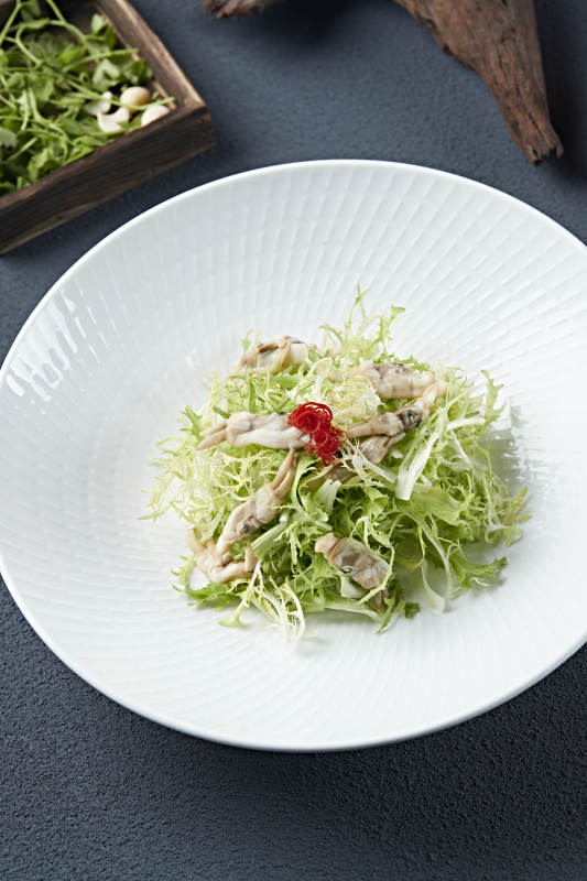 苦菊凉拌海蛏子肉